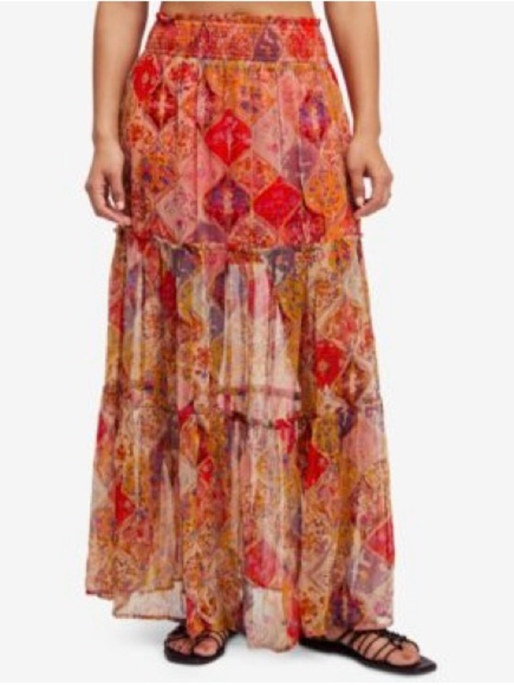 Free People The Great Escape Printed Maxi Skirt XS Boho Festival - Picture 2 of 9